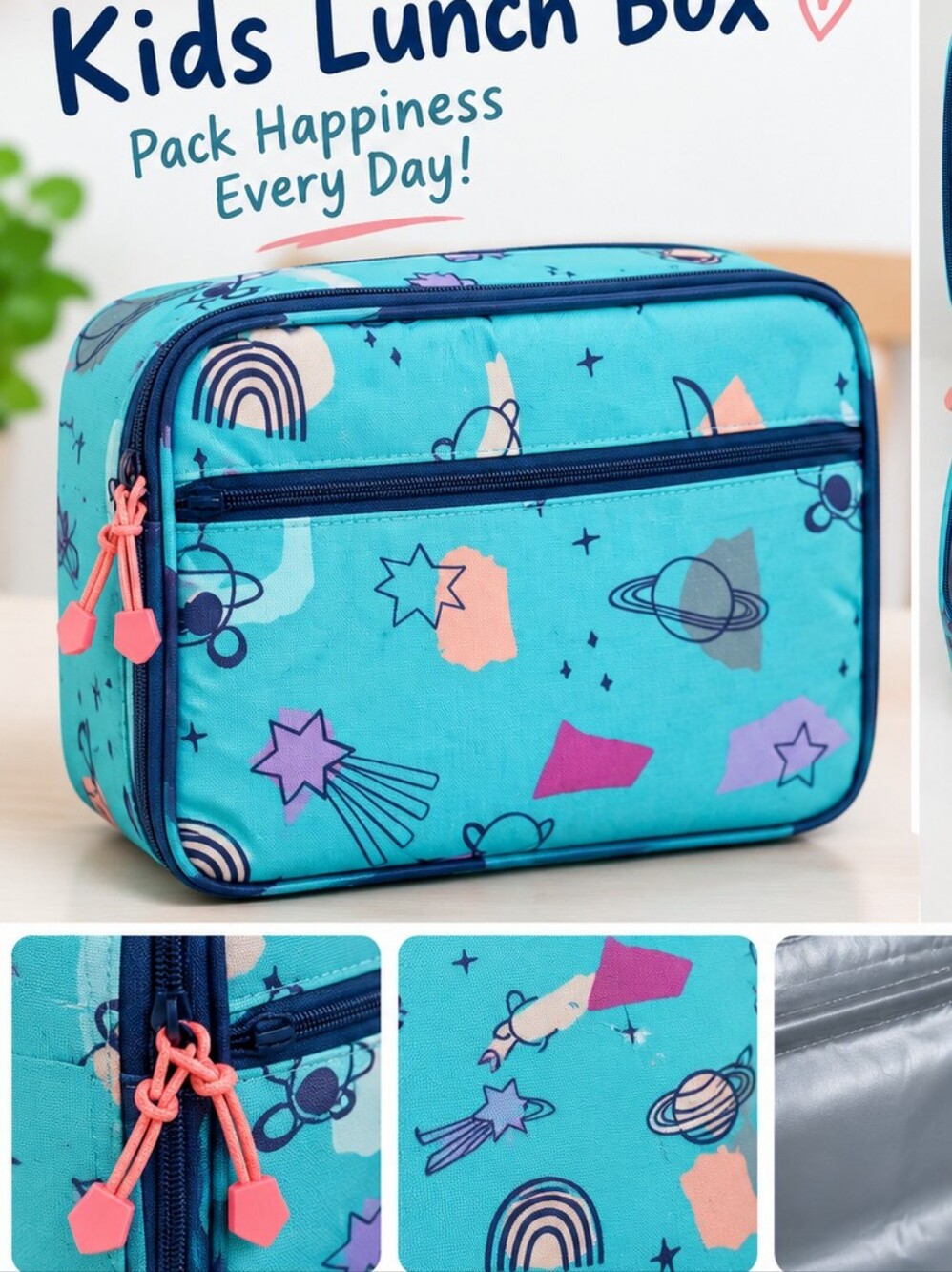 New nom nom girls blue space insulated lunch box #03